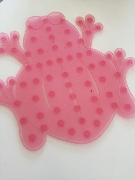 Cute pink frog bath mat