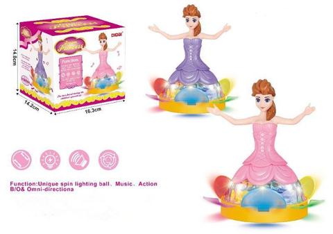 4D Light Music Dancing Dream Princess Rotatable Girl Toy For Kids