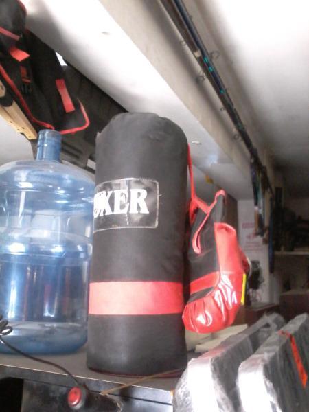 Kids boxing bag and gloves