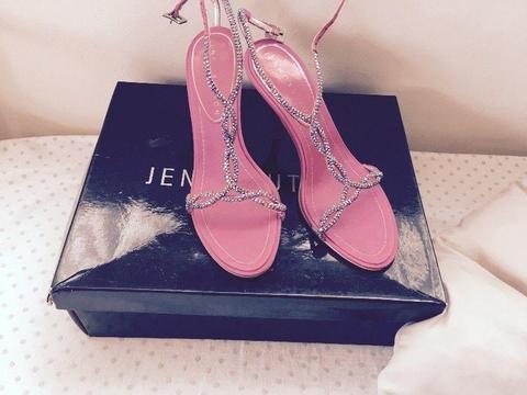 Jenni Button Swarovski Crystal Sandals