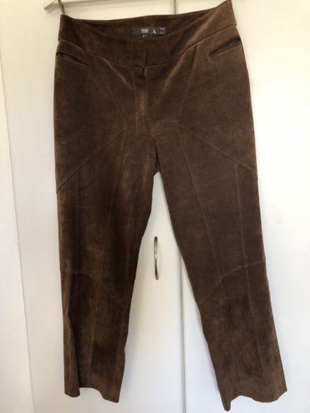 Fabulous Brown Genuine Suede Pants (Size 12)