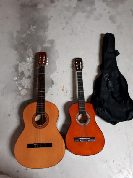 Acoustic guitars - full size Cataluna, small size Pearl River(comes with Bag)
