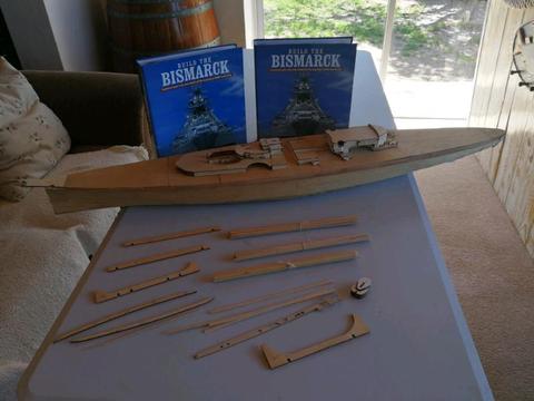 Unfinished Bismarck modelship for sale