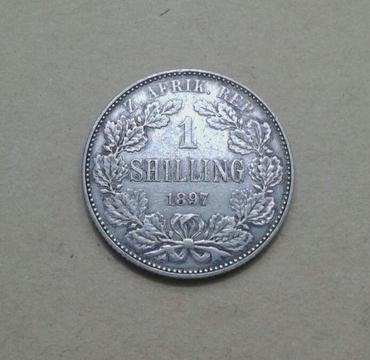High grade 1897 ZAR Kruger silver shilling (last issue)