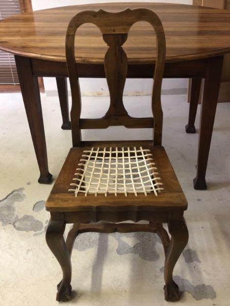 Antique Stinkwood oval table and chairs