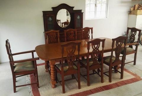Antique Oak Dining Room Suite