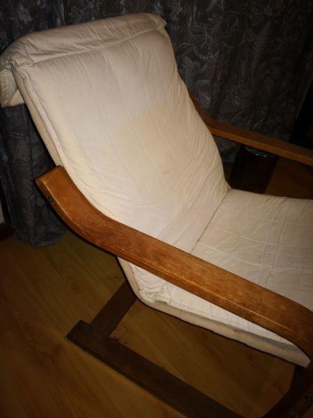 Wooden reclining chair
