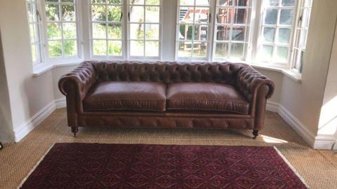 Full leather 3 seater chesterfield