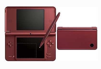 burgundy Nintendo DSi XL with free game