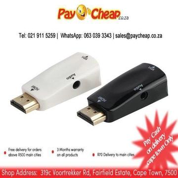 HDMI to VGA with Audio Cable HDMI to VGA Adapter Male to Female 1080p HDMI to VGA Converter For PC/T