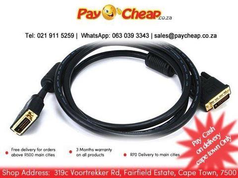 New 1.5M 28 AWN CL2 Dual Link DVI-D Cable Black