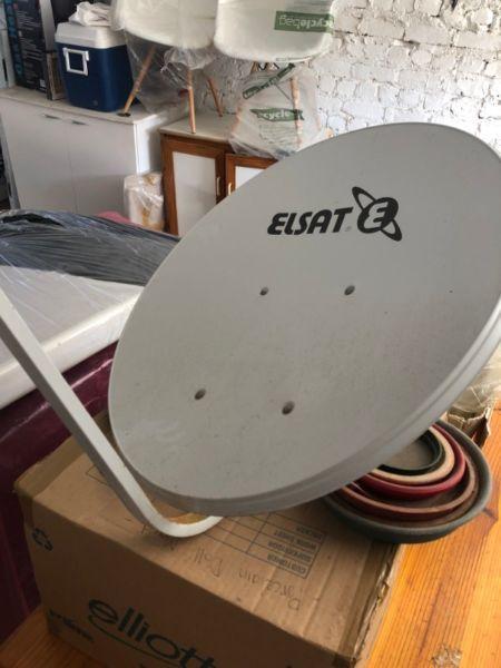 Elsat satellite dish and bracket