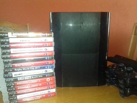 PS3 with 15 games and 2 controls for sale R3500 neg