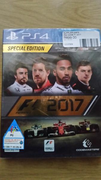 F1 2017 Special Edition PS4 brand new sealed. R600