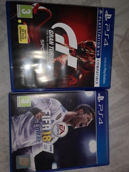 Fifa 18 and gran Turismo sport