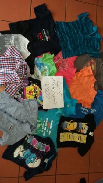 Various sized used childrens clothes at various batch prices