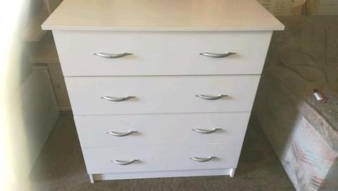 Baby white chest of 4 drawers as new condition