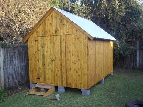 3mx3m tool shed knotty pine tongue groove wendy house with double door