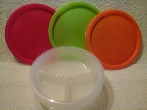 3 div plastic containers