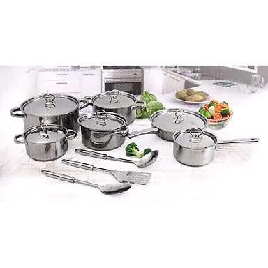 Dolphin 15 pieces stainless steel heavy pot set on sale