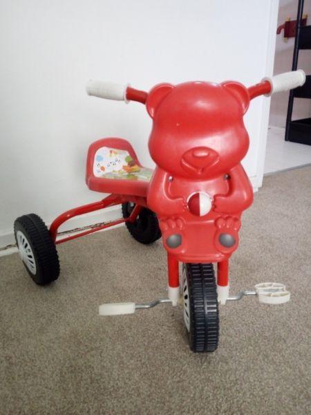 Toddler Red Teddy Bear Tri-cycle
