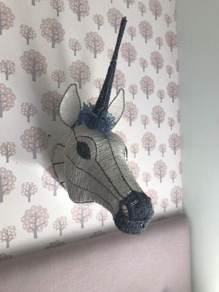 Wallmount Beaded Unicorn Head (Large)