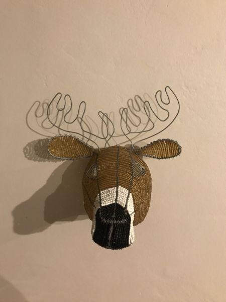 Wallmount Beaded Dear Head