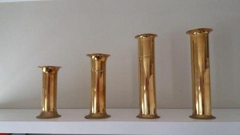 Brass artillery shells made into vases