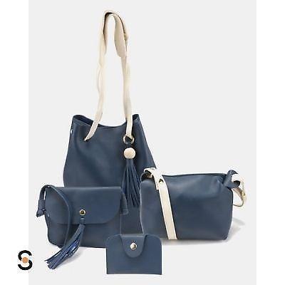 UTOPIA 4 PIECE TASSLE BAG NAVY/CREAM