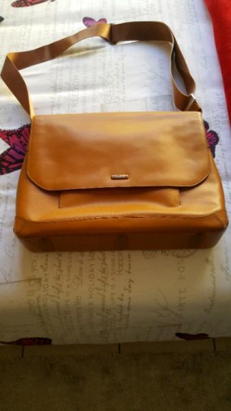 Tumi Tan leather laptop bag