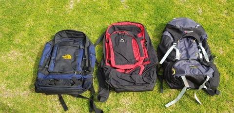 3 travel/hiking backpacks