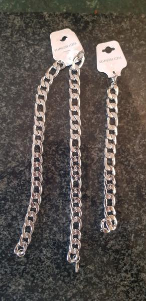 Stainless steel neck chains and bracelets