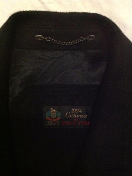 Pure Cashmere Coat - Black - House of Scotland brand