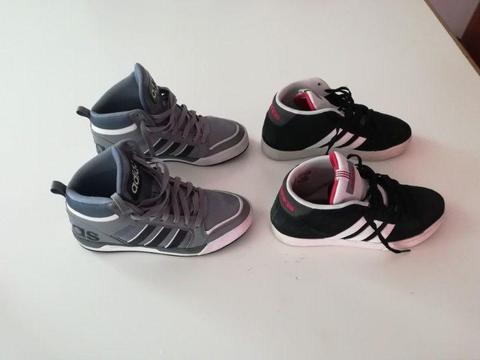 2 pairs of Adidas neo sneakers. Size 6