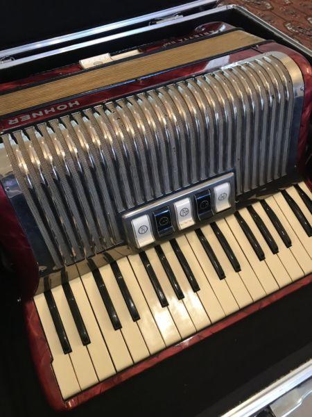 Hohner Piano Accordian 72 base restored like new