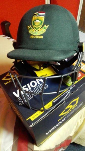 Brand new MASURI Protea cricket helmet