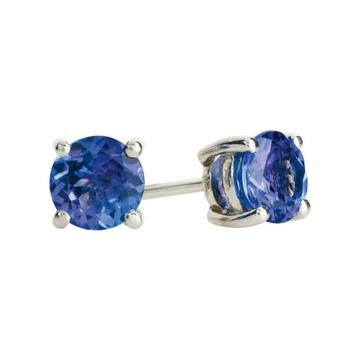 0.20CT AFRICAN BLUE TANZANITE SOLITAIRE EARRING (C29309-18-T3MM)