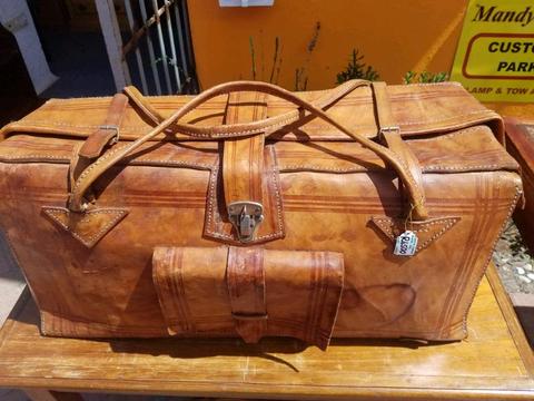 Extra large Vintage leather duffel bag