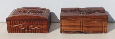 2 Vintage Wooden Jewellery Boxes