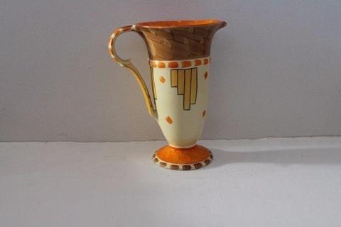 ART DECO HAND PAINTED MYOTT, SON & CO. TRUMPET JUG