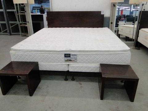 5 Star Simmons Super King Size Pillowtop Beds & Bases with Headboard& 2Pedestal-R 5500
