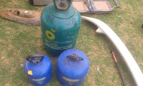 Assorted gas bottles