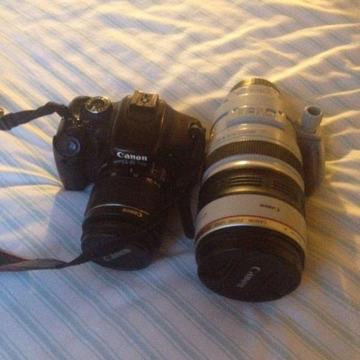 Canon Camera EOS 600D plus 18-55mm lens and 100-400 Canon IS lens