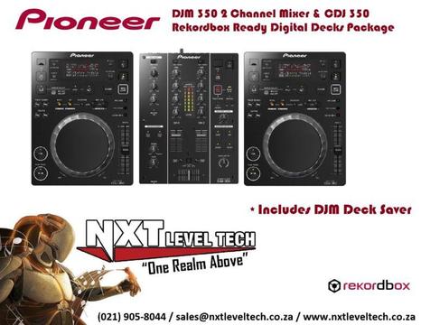 Pioneer DJM 350 2 Channel Mixer and CDJ 350 Rekordbox Ready Digital Decks Package