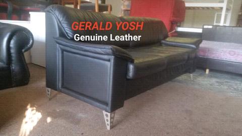 ✔ GERALD YOSH 100% Leather 3 Division Couch