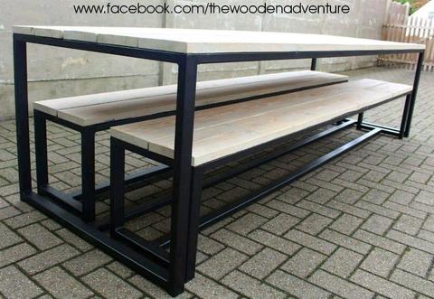 Contemporary Table And Bench Set