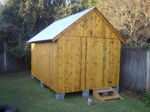 3mx3m knotty pine tongue groove wood tool shed wendy house with double door