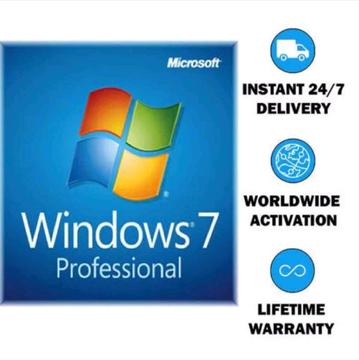 Genuine Windows 7 Pro License Key (32 & 64 Bit) - Lifetime Activation