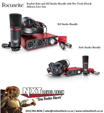 Focusrite Scarlett Solo and 2i2 - 2nd Gen - Studio Bundles, Free Delivery Included