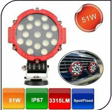 2X51W Fog light 7 inch 51W LED Work Light Bar Spot pencil Driving Lamp Off Road 4WD black red